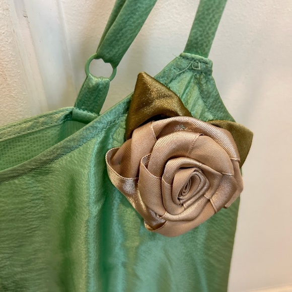 Anthropologie Eloise vintage inspired slip new with tags medium rosette green - Picture 5 of 10